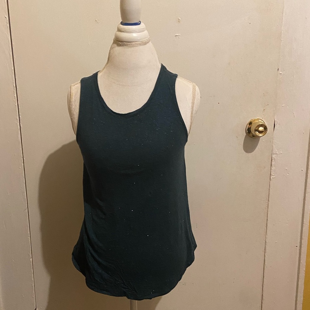 Old Navy sized small dark green with gold sparkles tank top